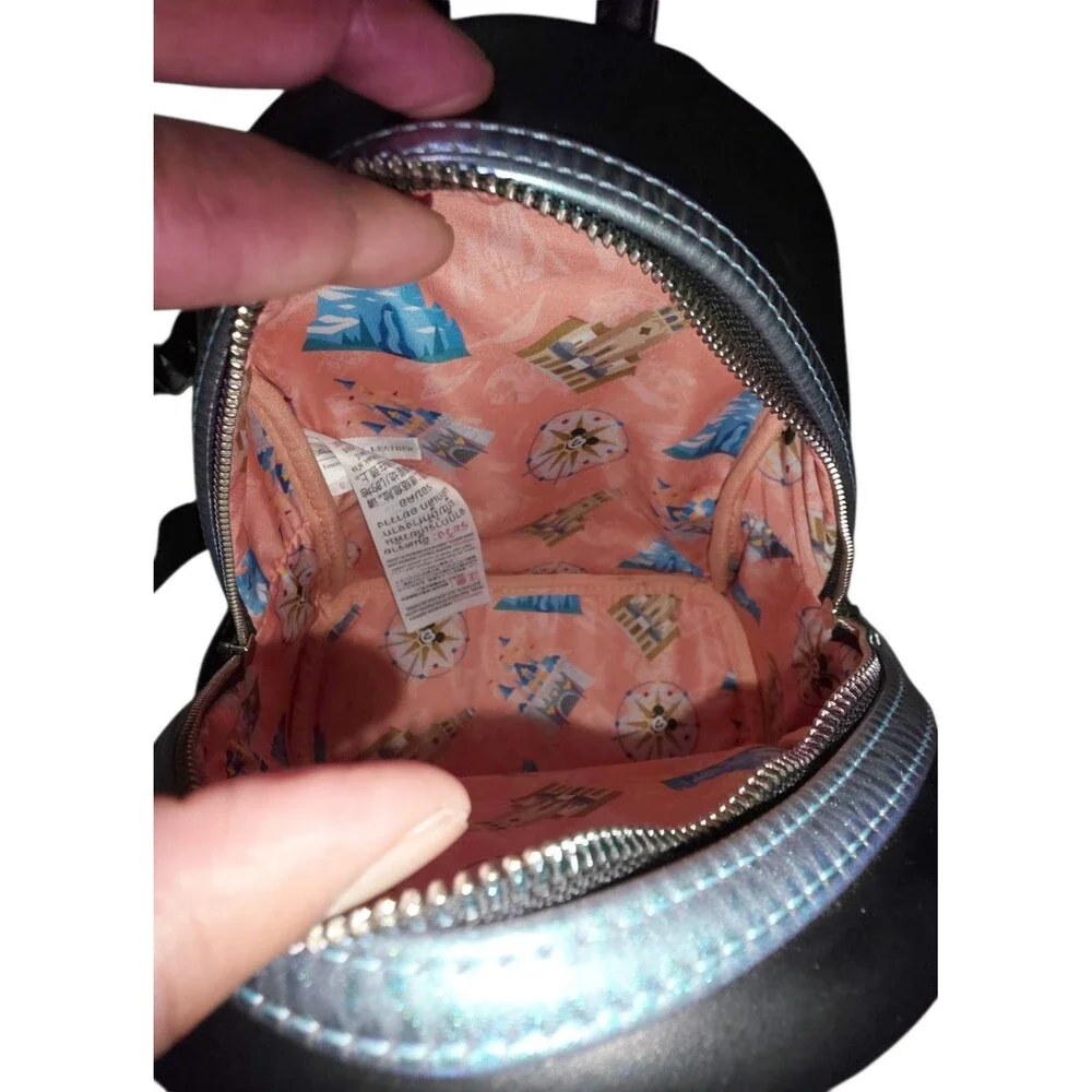 DISNEY PARKS x LOUNGEFLY Mini Backpack Black Blue Disneyland Resort Icons Bag - Picture 12 of 16